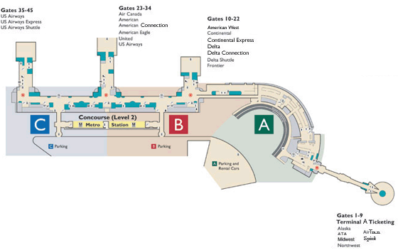 Map Of Dca Terminal My Life